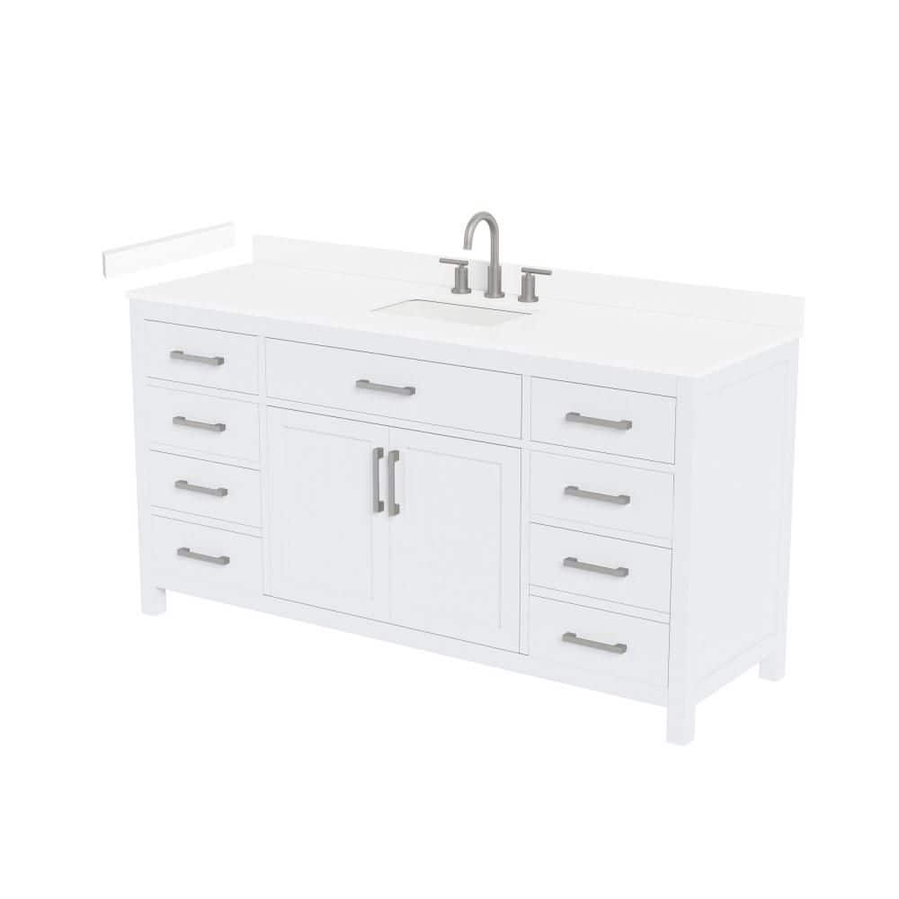Beckett 66 in. Single Freestanding White Bath Vanity with Top price history on PriceWatchPro