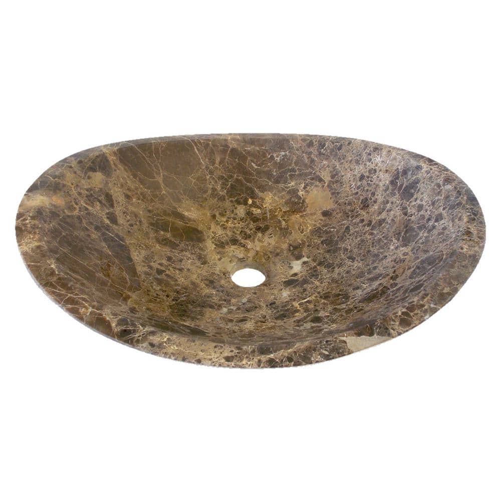 Eden 14'' Dark Brown Marble Canoe Sink