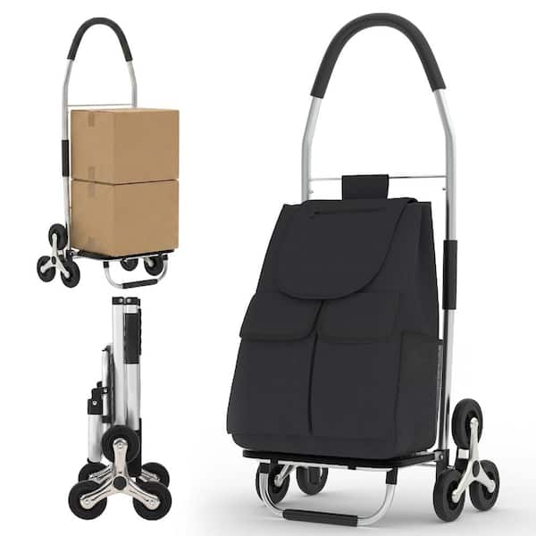 3-in-1 Folding Stair Climbing Hand Truck with 6 Wheel All-Terrain Stair Climber, Telescoping Handle, 550 lb Capacity