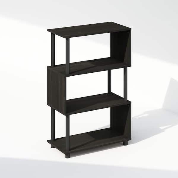Furinno Reed 36.5 in. Tall Espresso Wood 4-Shelf Bookcase