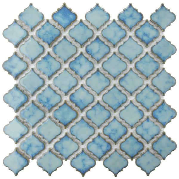Merola Tile Hudson Tangier Marine 12-3/8 in. x 12-1/2 in. Porcelain Mosaic Tile (11.0 sq. ft./Case)