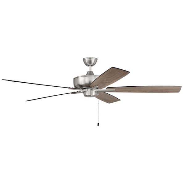 CRAFTMADE Super Pro 60 in. Indoor Dual Mount Heavy-Duty, 3-Speed Reversible Motor Ceiling Fan in Brushed Polished Nickel Finish