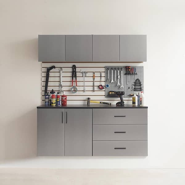 Astro Series Wood 1-Shelf Wall Mounted Garage Cabinet in Metallic Gray (32 in W x 16 in H x 16 in D)