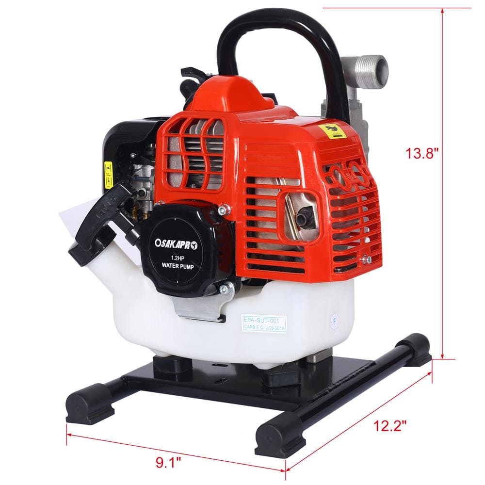 1.2HP Orange Steel Gas Powered Water Transfer Pump