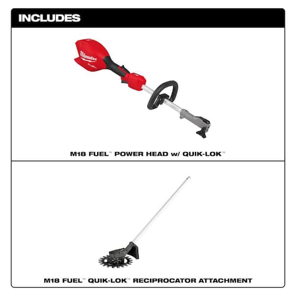 M18 FUEL 18V Brushless Cordless Battery Powered QUIK-LOK Power Head with Reciprocator Attachment