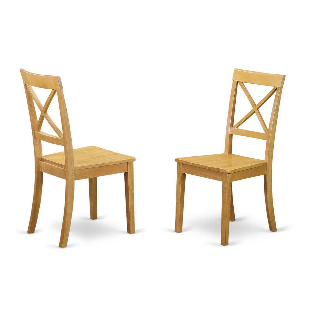 Oak Finish 3-Piece Round Dining Table Set with Wooden Chairs
