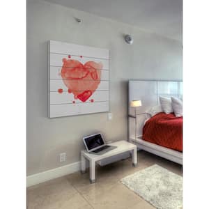 18 in. H x 18 in. W "Heart Splash" by Marmont Hill Printed White Wood Wall Art