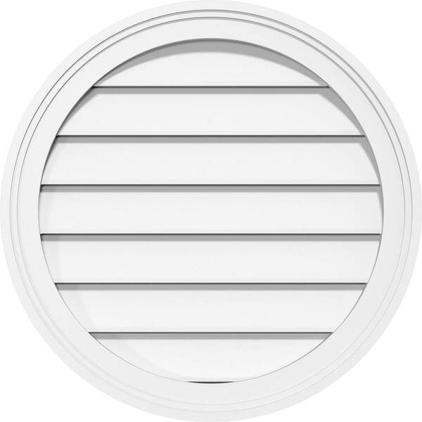Ekena Millwork 48 In. W X 30-3/4 In. H X 2-3/4 In. P Half Round Sunburst Signature Urethane Combination Pediment Primed Tan Pedsc048x310hro01