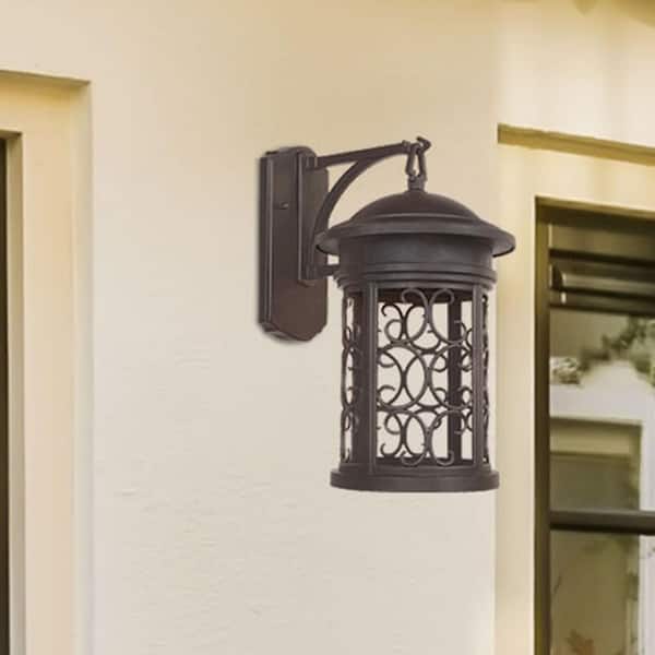 Designers Fountain Ellington Oil Rubbed Bronze 1-Light Outdoor Line Voltage Hardwired Porch Light Wall Sconce with No Bulb Included