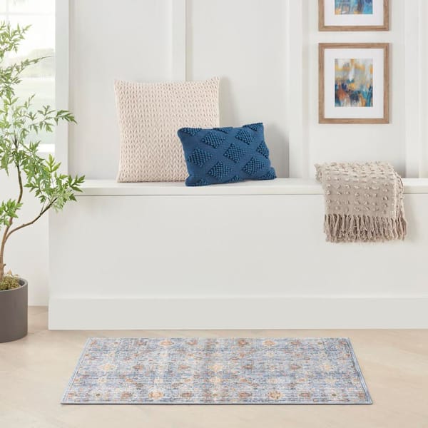 Timeless Classics Blue Ivory 3 ft. x 4 ft. Medallion Traditional Area Rug