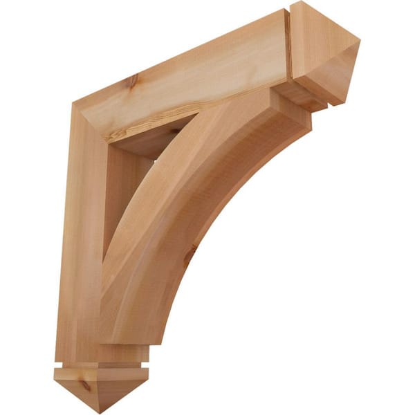 Ekena Millwork 5.5 in. x 30 in. x 30 in. Western Red Cedar Thorton Arts and Crafts Smooth Bracket