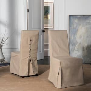 Adrianna Beige Slipcover Chair (Set of 2)