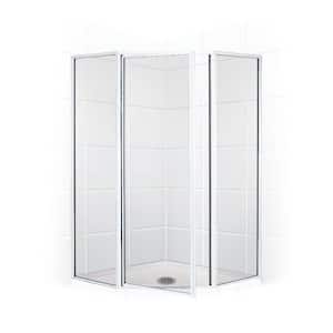 Legend 54 in. x 66 in. Framed Neo-Angle Hinged Shower Door in Chrome and Clear Glass