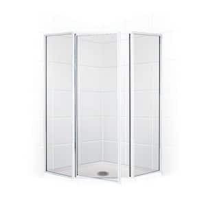 Legend 62 in. x 70 in. Framed Neo-Angle Swing Shower Door in Chrome and Clear Glass