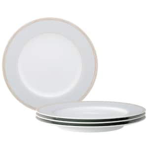 Linen Road 10.5 in. (White) Porcelain Dinner Plates, (Set of 4)
