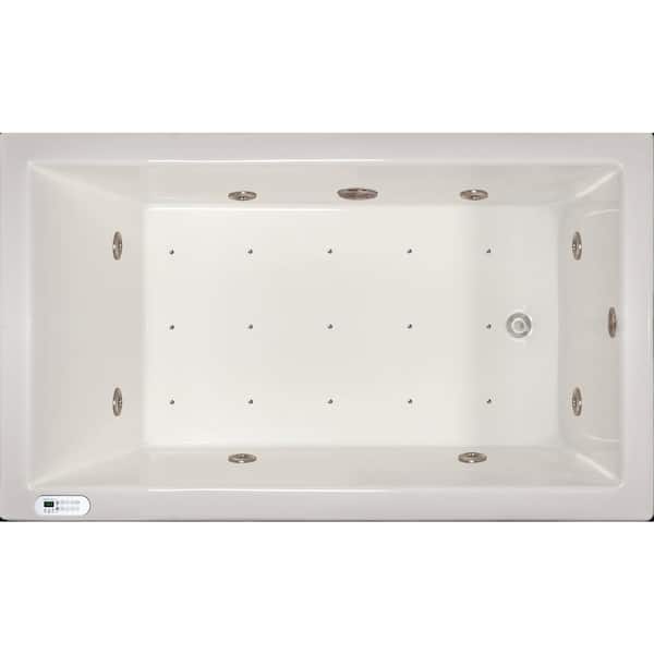 Pinnacle 4.96 ft. Right Drain Drop-in Rectangular Whirlpool and Air Bath Tub in White with Tranquility Package