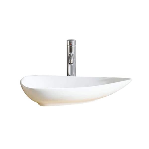 Fine Fixtures Modern Ceramic Oval Vessel Bathroom Sink with Overflow &  Reviews