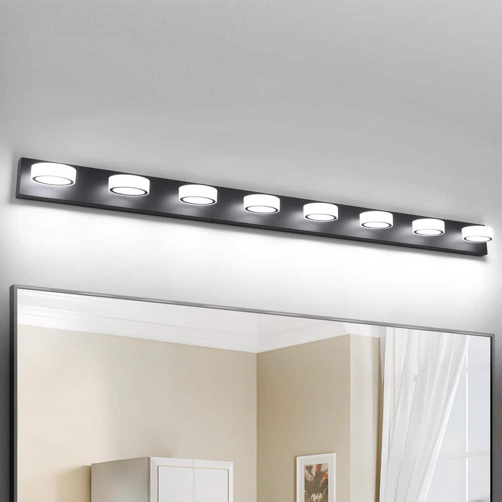 67 in. 8 Light Black LED Vanity Light with 270° Rotatable Lamphead Dimmable 5500K Light price history on PriceWatchPro
