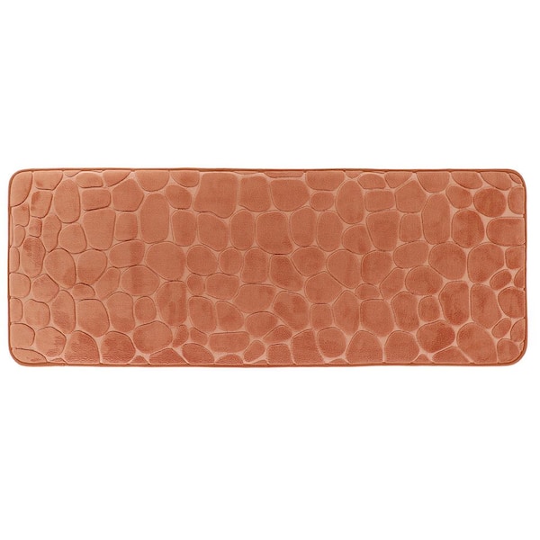 Bath Rug 18 in. x 48 in. Copper Microfiber Memory Foam Bath Runner Mat
