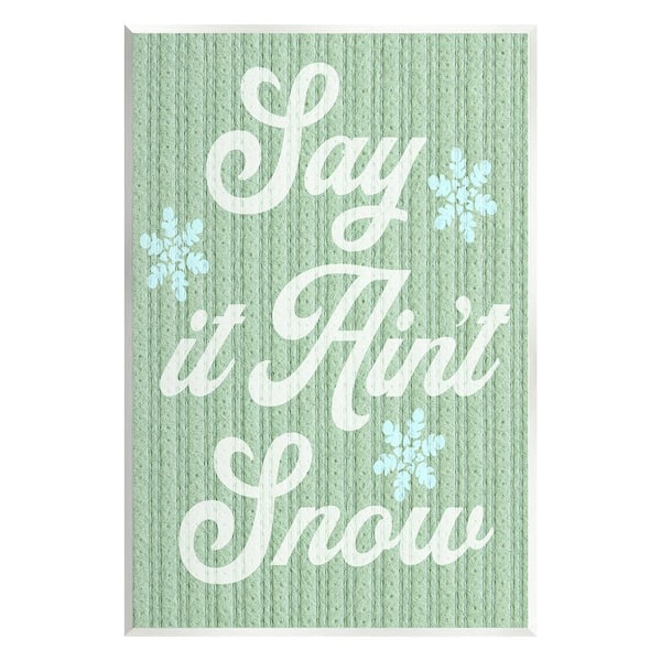 Stupell Industries Green Say It Ain't Snow by Lil' Rue 1-Piece Unframed Graphic Print Typography Poster Art Print 15 in. x 10 in.