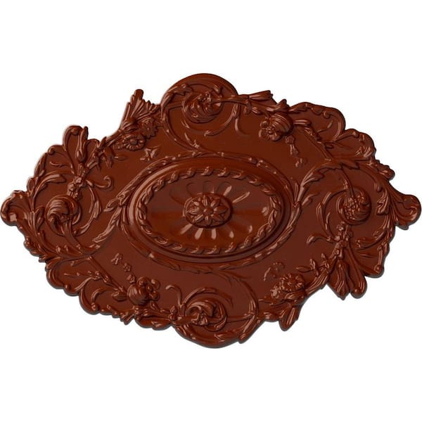 Ekena Millwork 30-1/2 in. W x 20 in. H x 1-1/2 in. Strasbourg Urethane Ceiling Medallion, Firebrick