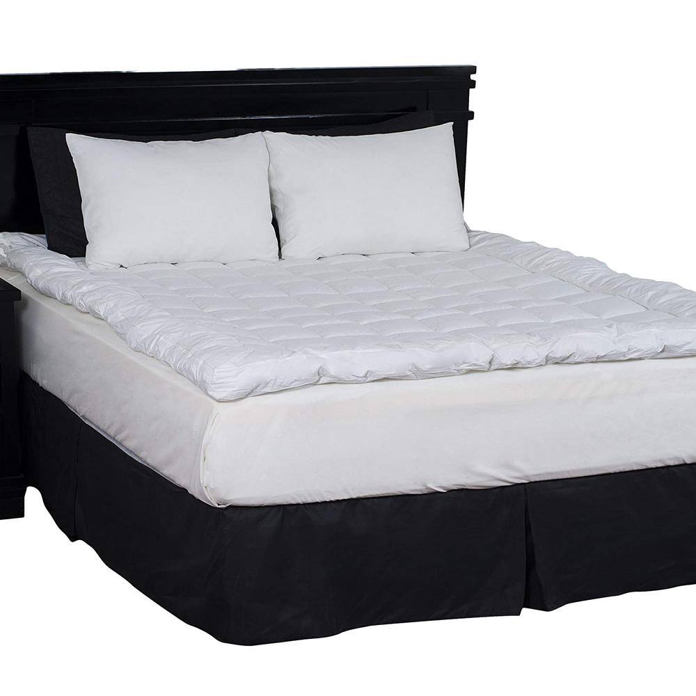 Queen Size White Hypoallergenic Down Alternative Mattress Topper
