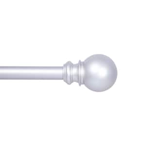 Bryce 36 in. - 66 in. Adjustable Single Curtain Rod 3/4 in. Diameter in Satin Nickel with Ball Finials