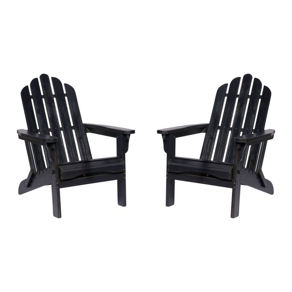 37in. H Black Folding Wood Outdoor Adirondack Chair Set of 2 price history on PriceWatchPro