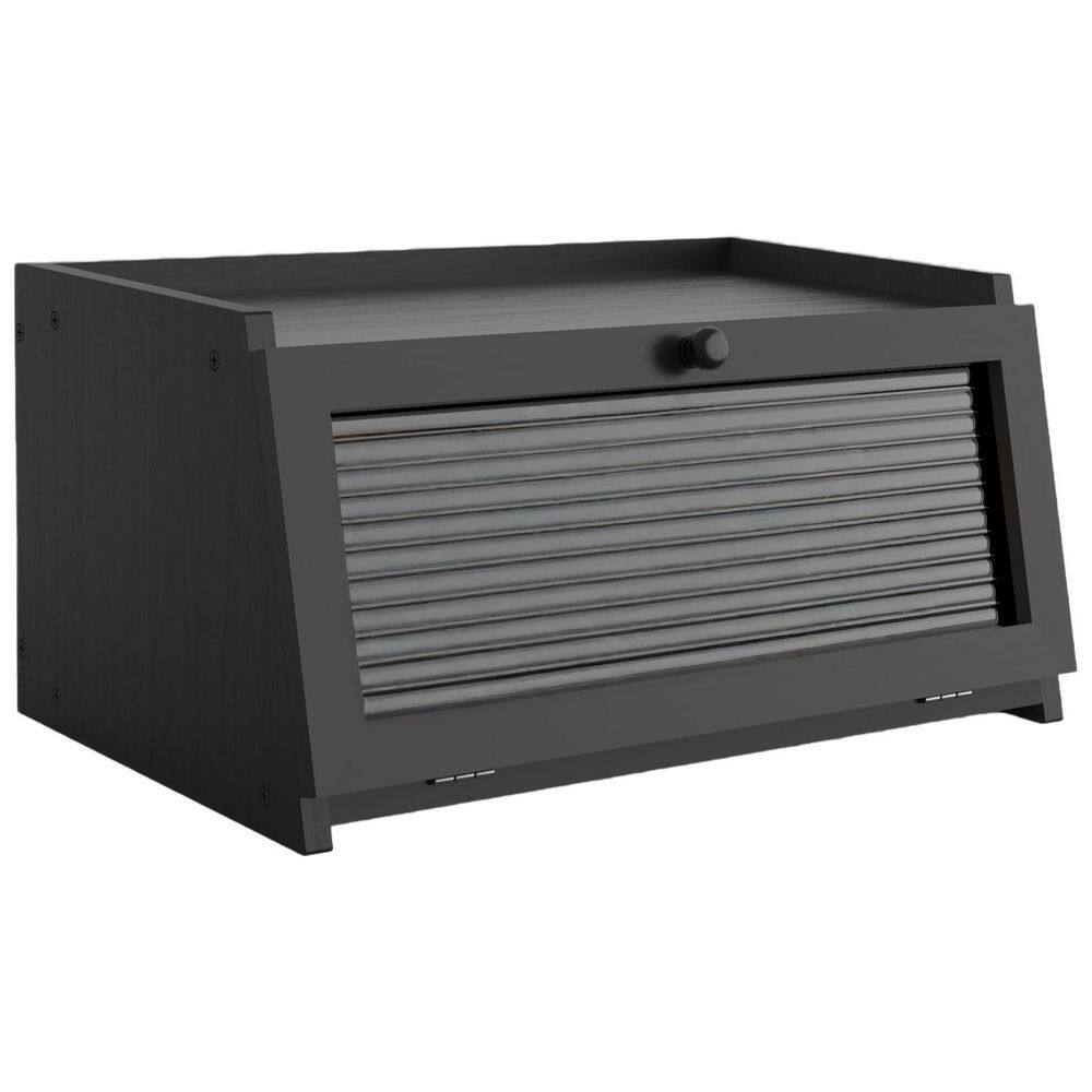 1 Piece Black Acrylic and New Zealand Pine Wood Large Bread Box for Kitchen Countertop with Window Bread Holder price history on PriceWatchPro
