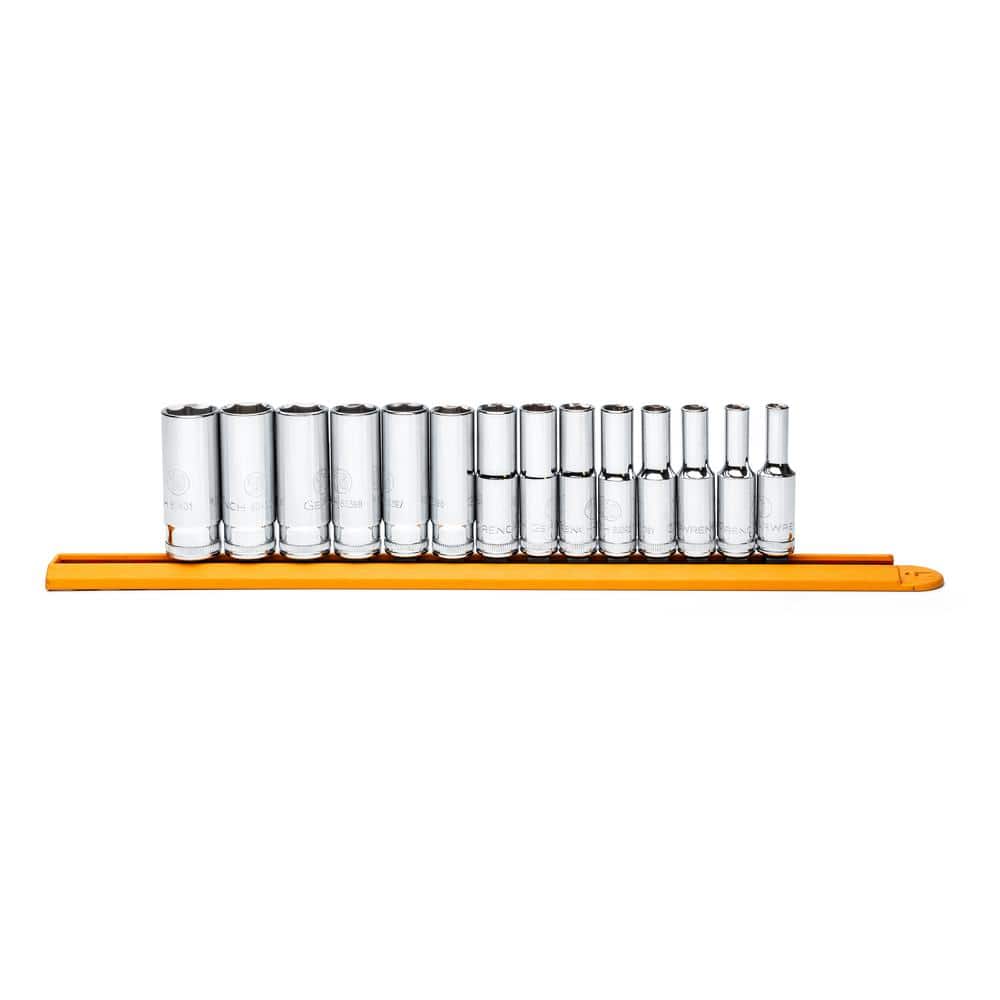 3/8 in. Drive Metric 6-Point Deep Socket Set (14-Piece)