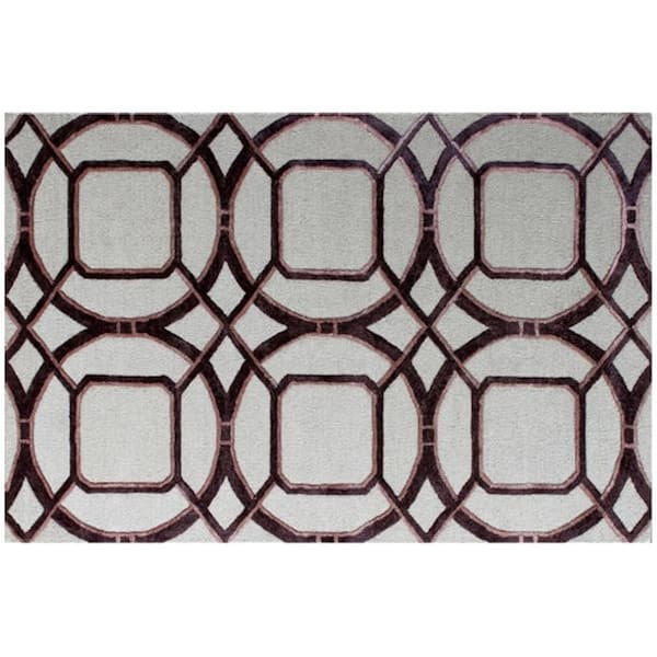 HomeRoots Silver 5 ft. x 8 ft. Abstract;Geometric Area Rug