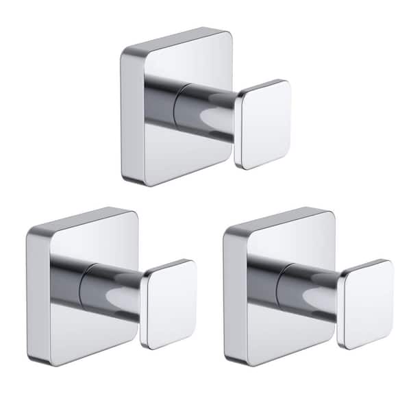 Bathroom Accessories Knob Robe/Towel Hook 3-Pieces in Chrome