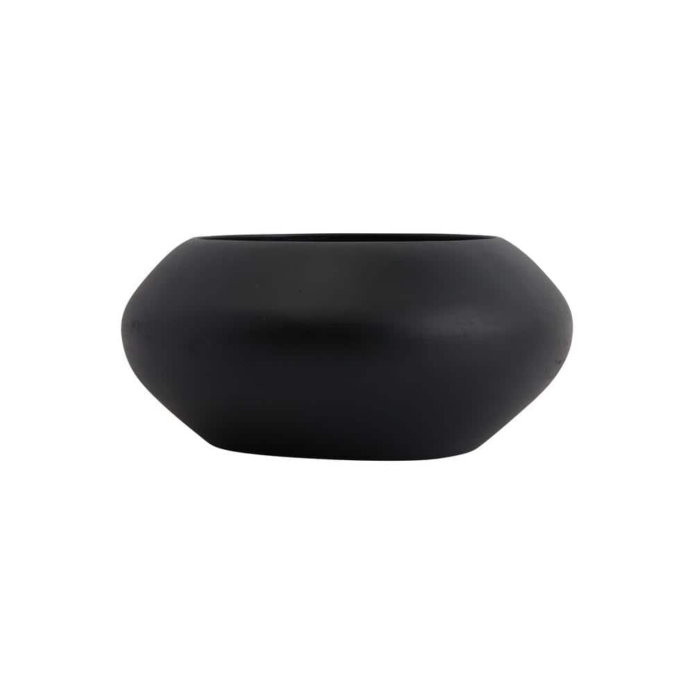 Minimalist Black Round Mango Wood Serving Bowl