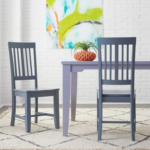 Stylewell Scottsbury Steel Blue Wood, Pineapple Back Dining Room Chairs
