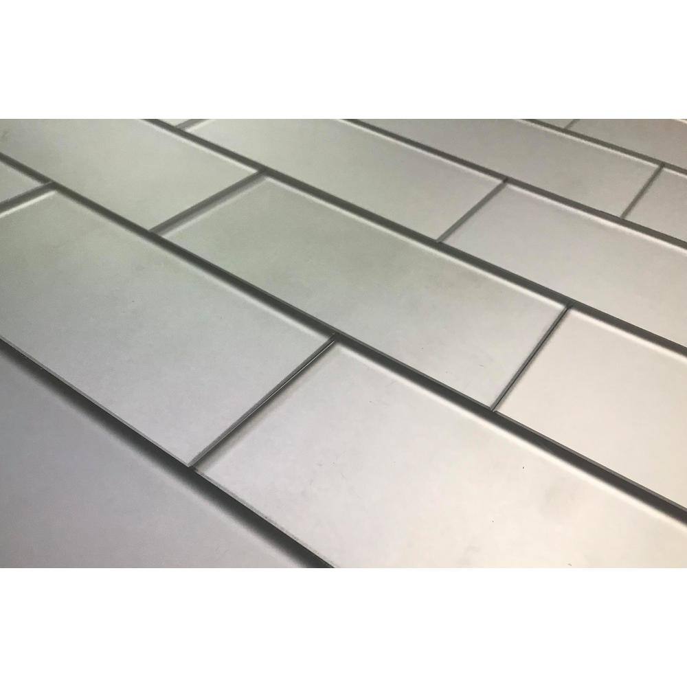 Eternal Silver Matte Glass 3x6 Subway Wall Tile