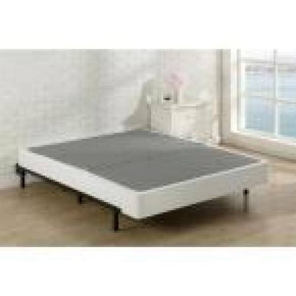 White Metal Box Spring No Assembly, No Assembly Bed Frame