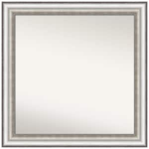 Salon Silver 31.25 in. x 31.25 in. Non-Beveled Modern Square Framed Wall Mirror in Silver