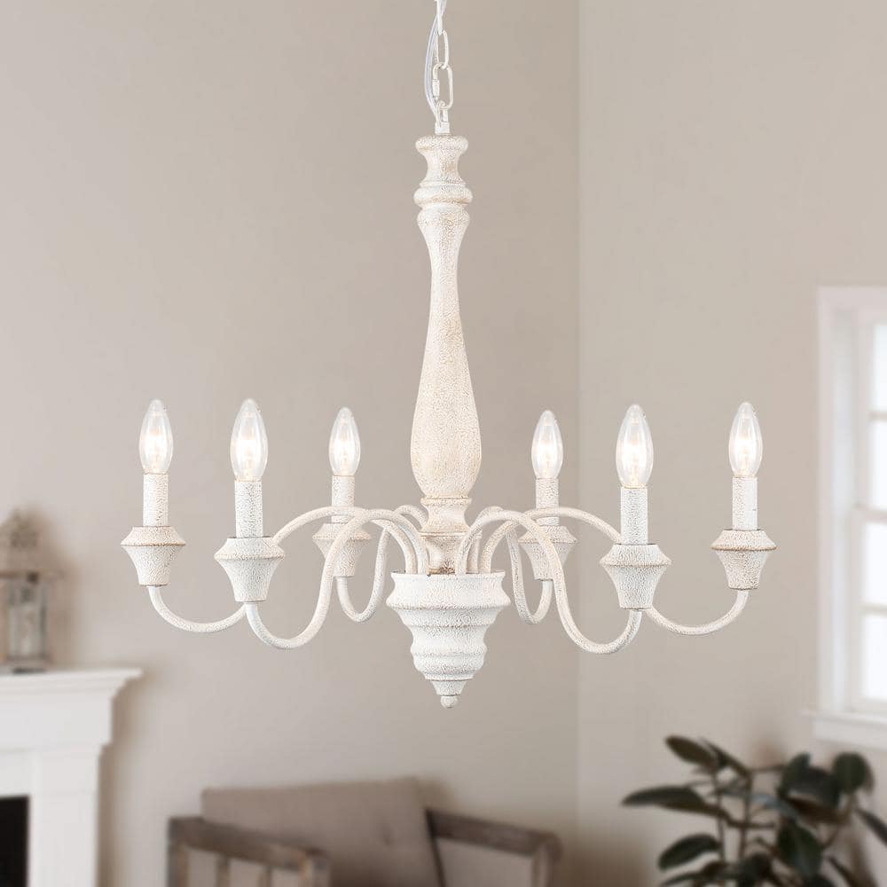 6-Light Vintage White Candle Design Hanging Linear Chandelier Lighting for Kitchen Island price history on PriceWatchPro