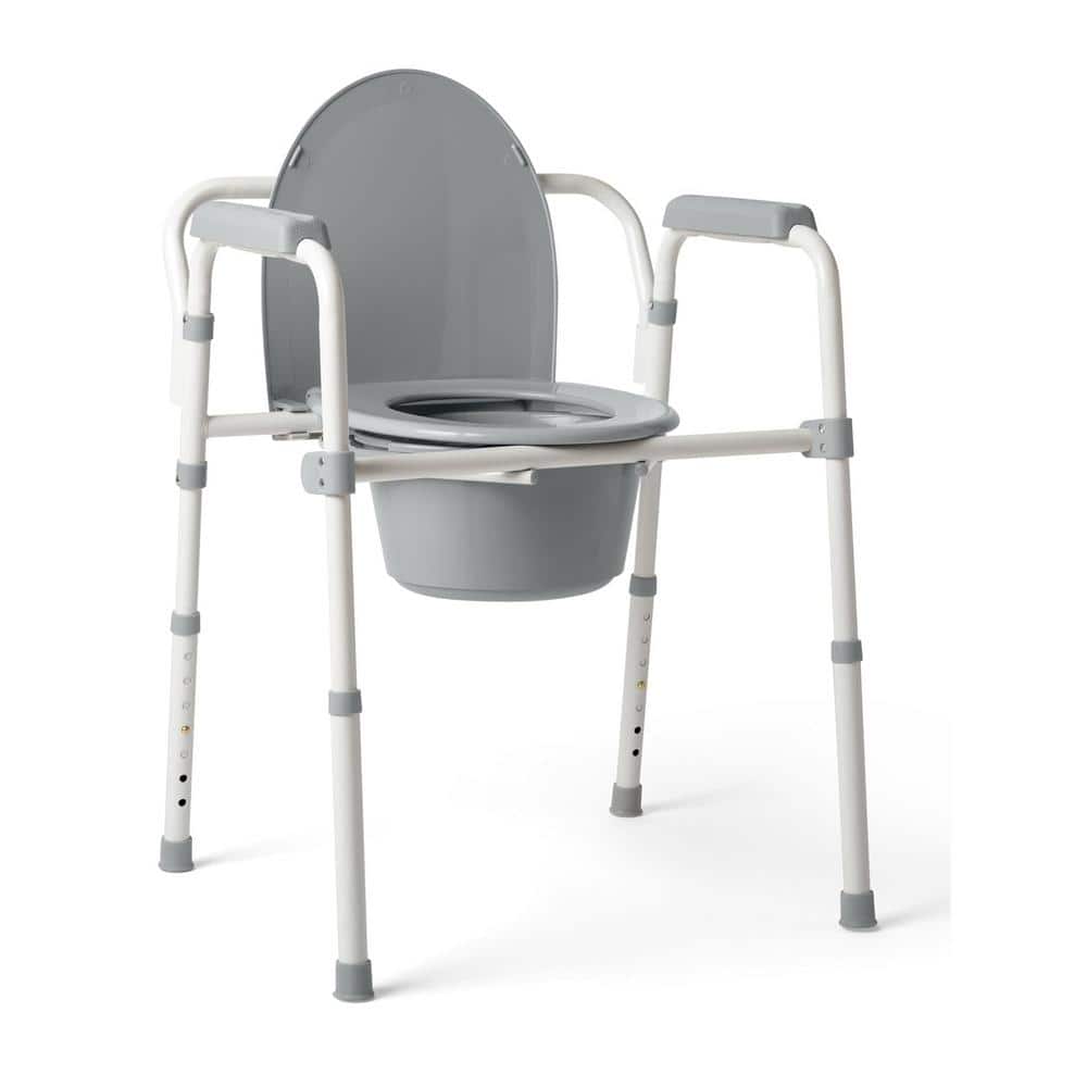 19 in. x 24.5 in. Sturdy Folding Frame Round Toilet Seat with 350 lb. Weigh