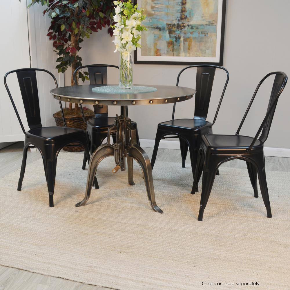 Mundra 36" Round Industrial Metal Counter Height Table