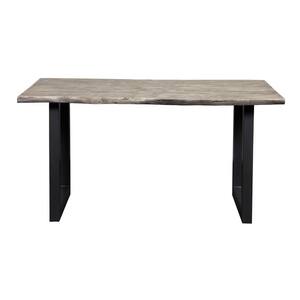 Yukon 76 in. Rectangle Light Grey Top and Metal Legs Wood Dining Table (Seats-6)