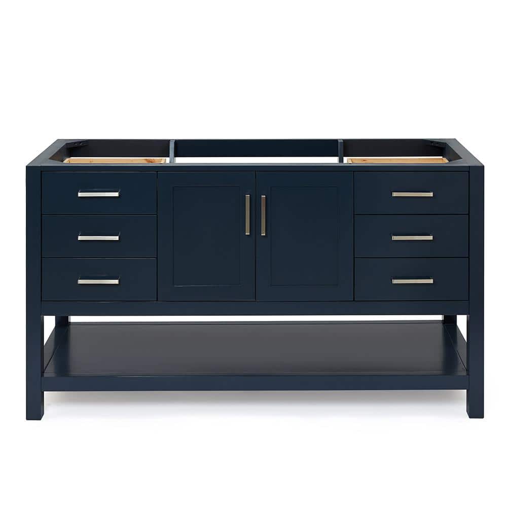 Magnolia 60" Midnight Blue Single Freestanding Vanity Cabinet