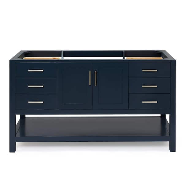 ARIEL Magnolia 60 in. W x 21.5 in. D x 34.5 in. H Bath Vanity Cabinet without Top in Midnight Blue