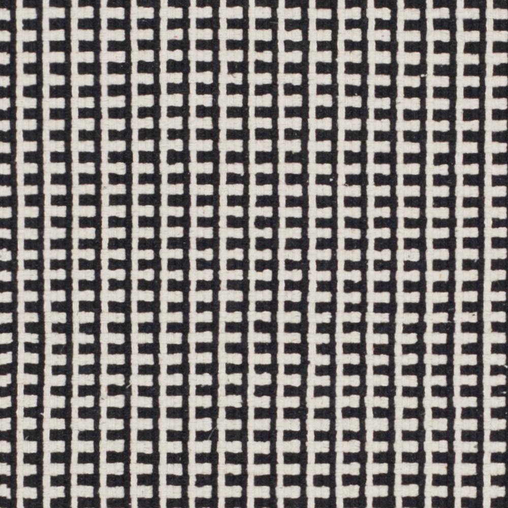 Ivory and Black Handwoven Cotton Flat Weave Rug, 3' x 5'