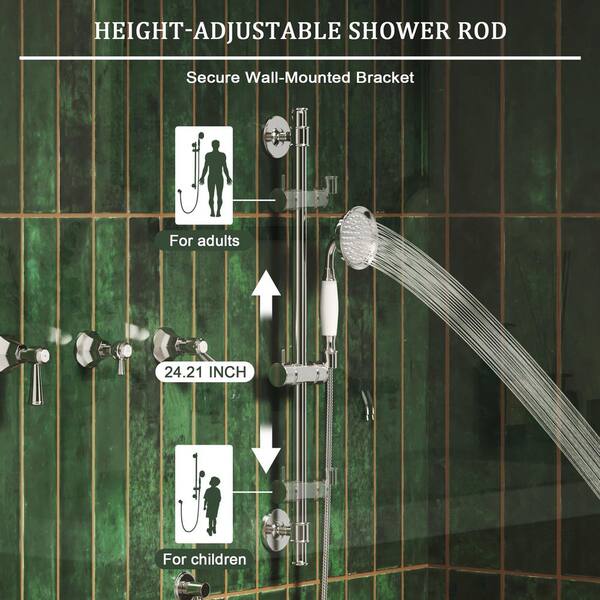 CASAINC Classical Style 2-spray Wall Mount 12 in. Round Rain