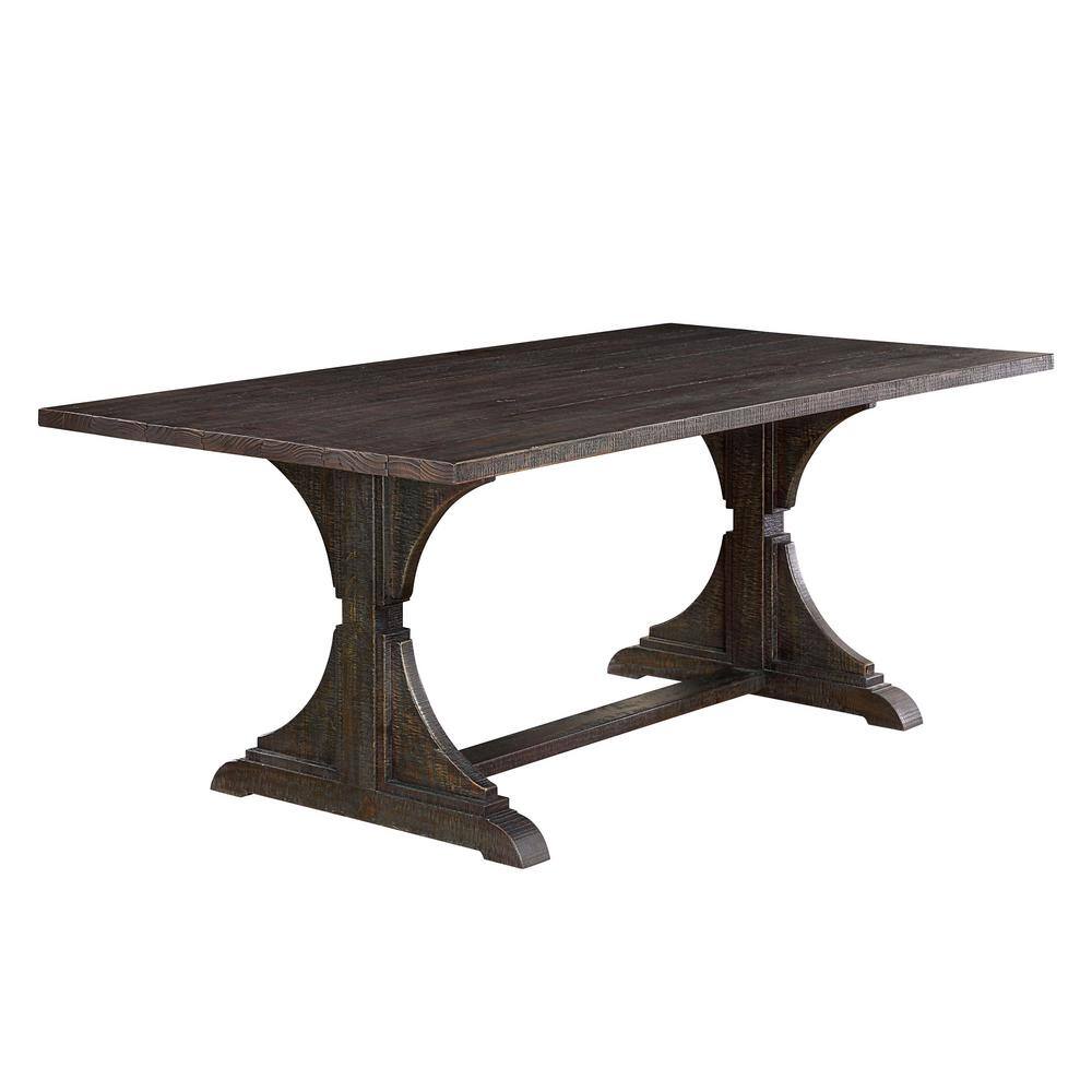 Nalley 76 in. Rectangle Antique Black Wood Dining Table (Seats 6) price history on PriceWatchPro