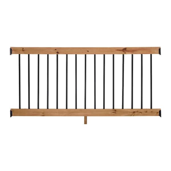 ProWood 6 ft. Cedar-Tone Southern Yellow Pine Rail Kit with Aluminum Square Balusters