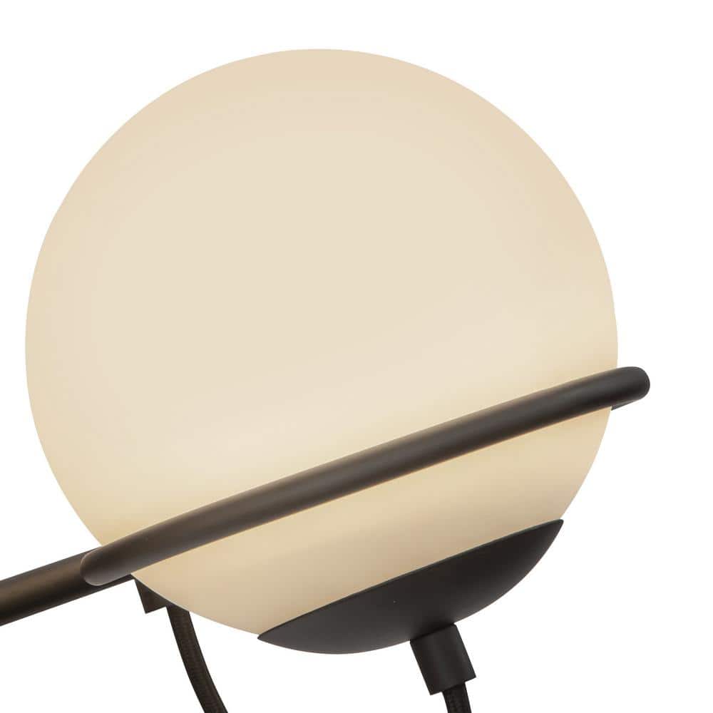 Matte Black and Opal Glass 3-Light Vanity Fixture