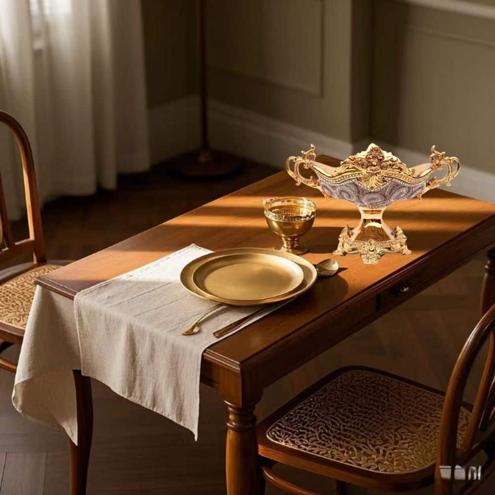 Gold Ceramic Decorative Platter, Exquisite Gorgeous Suitable for a Variety 