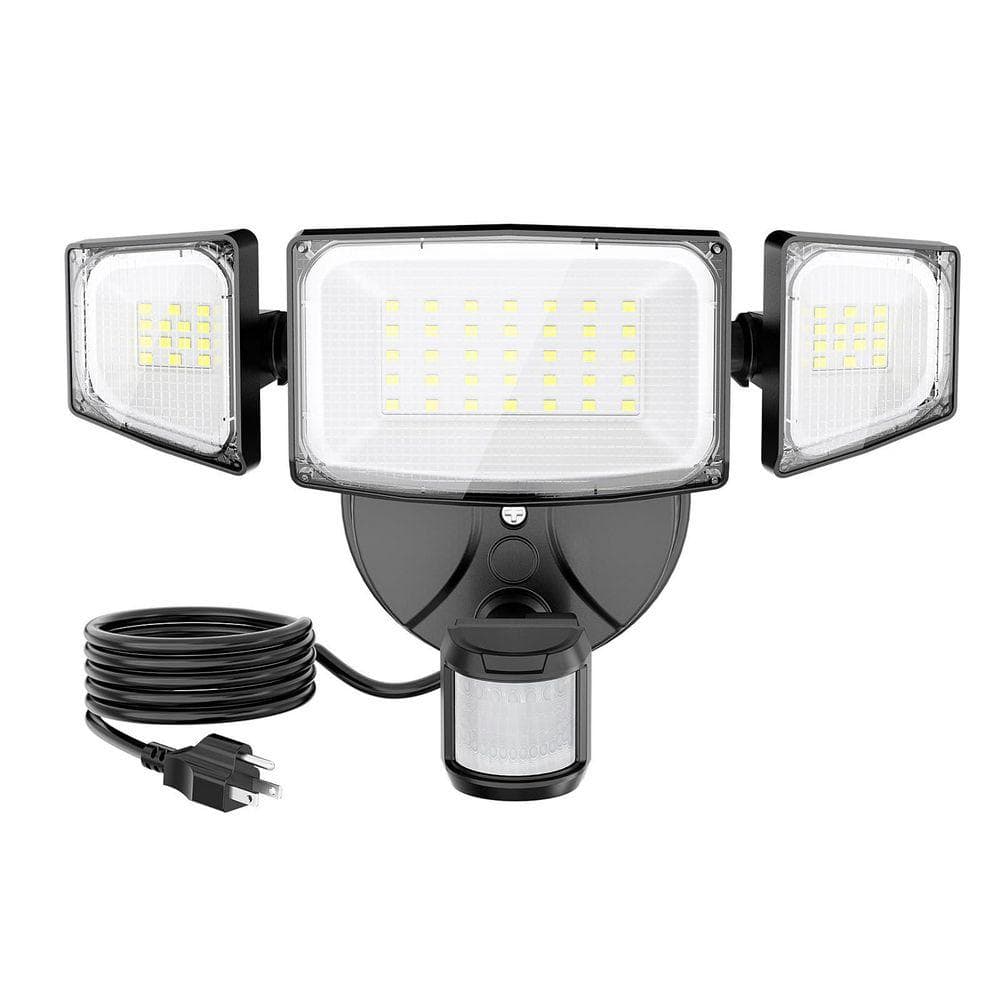42W LED Flood Light 5000 Lumen 6500K Daylight Motion Sensing Dusk to Dawn IP65 Black Outdoor Security Lighting 1 Pack price history on PriceWatchPro